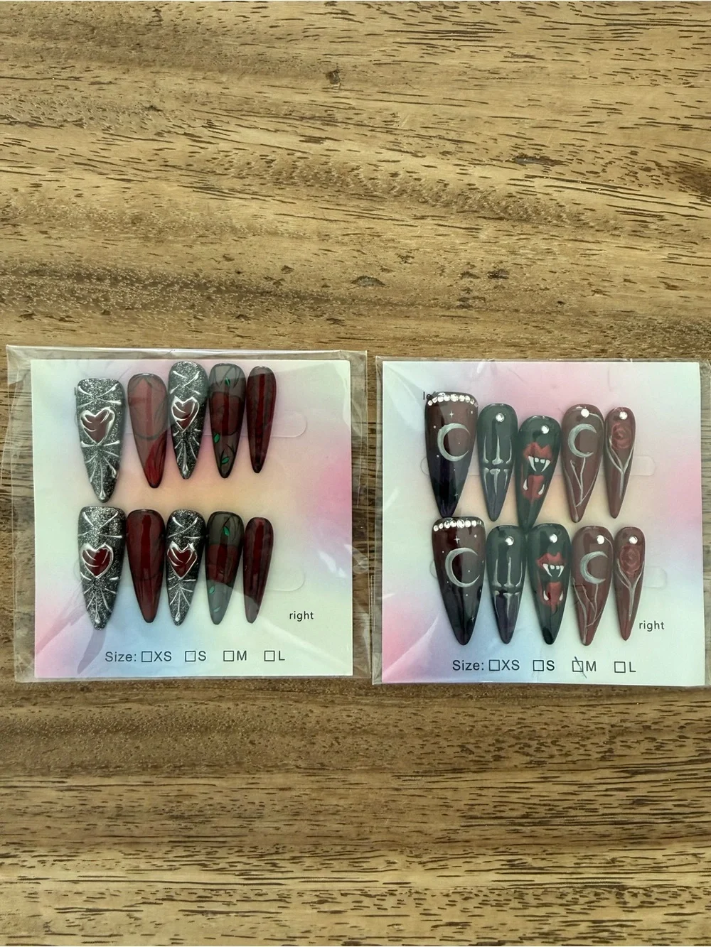 Gothic Vampire Red & Black False Nail Set - Women Jewelry